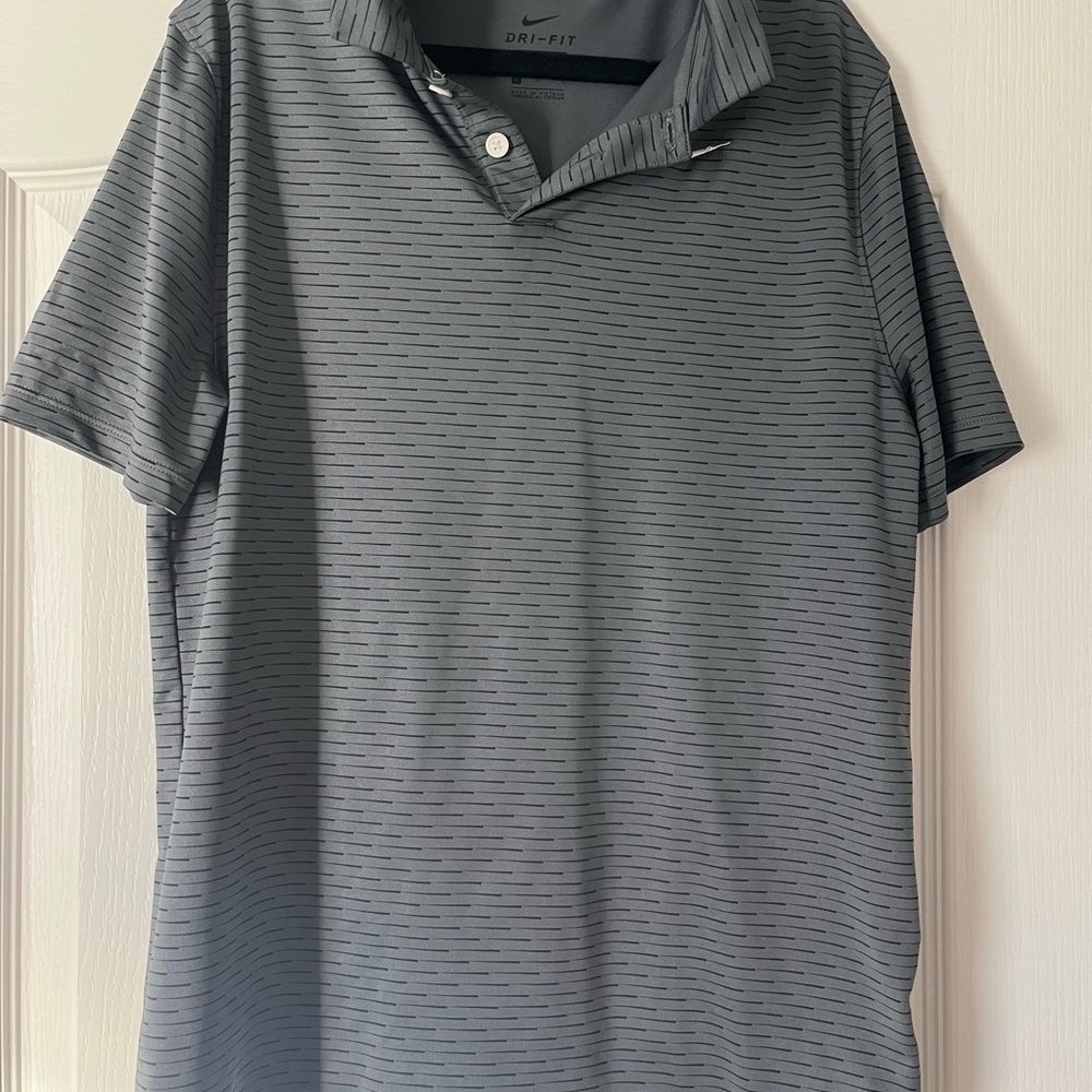 Nike Boys Gray Striped Polo Shirt